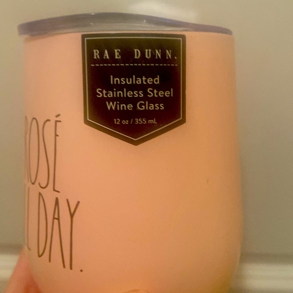 🆕RAE DUNN: “Rose’ All Day” INSULATED STAINLESS STEEL WINE 🍷 GLASS- 12 oz - Picture 2 of 5